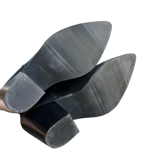 Lisa Vicky Womens Steady Western Black Leather Block Heel Bootie Size 9M - Picture 5 of 7